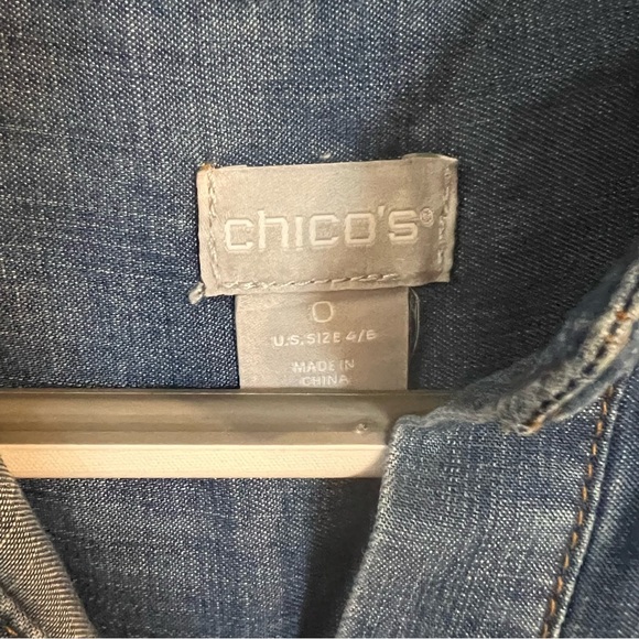 Chicos Touch Of Cool Denim Tunic size 0 - Picture 5 of 11